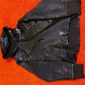 Chaser Hoodie Sequin Navy Blue M Cotton Lined.